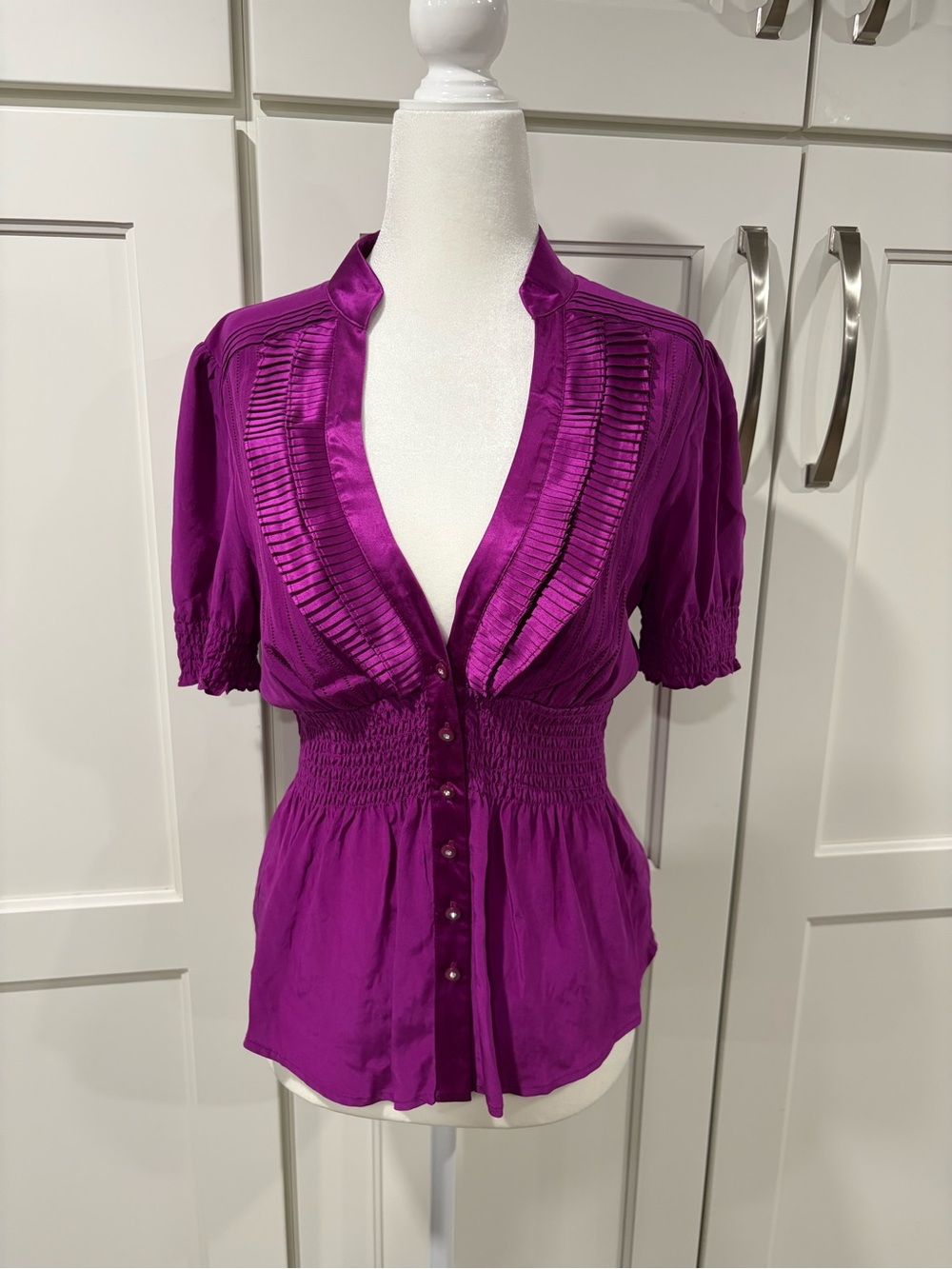 Y2K inspired vintage button up blouse